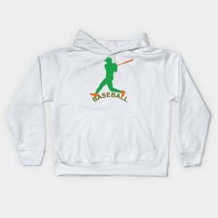 Baseball player in action Kids Hoodie